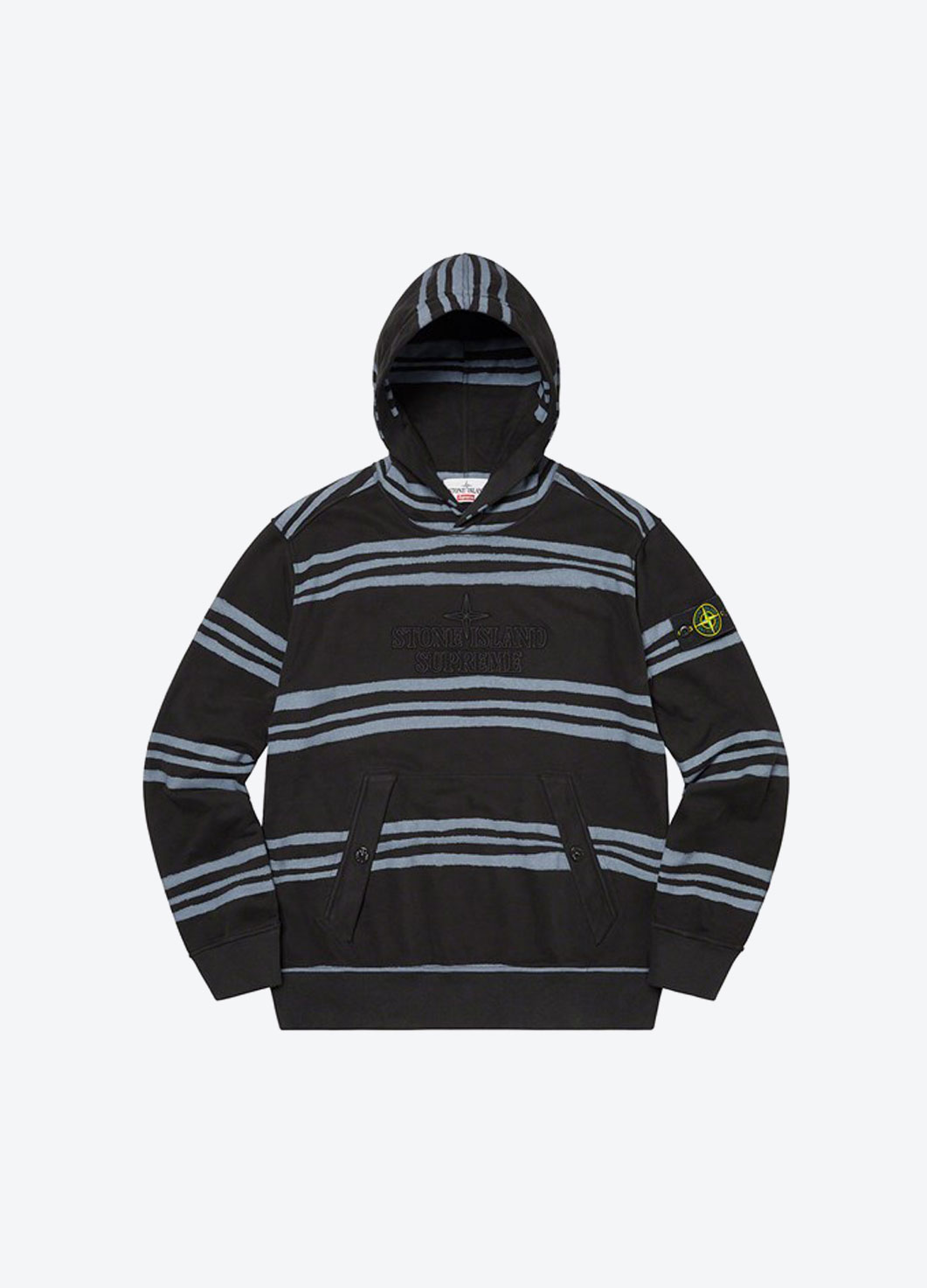 Supreme Stone Island Warp Stripe Hooded Sweatshirt Black Watch