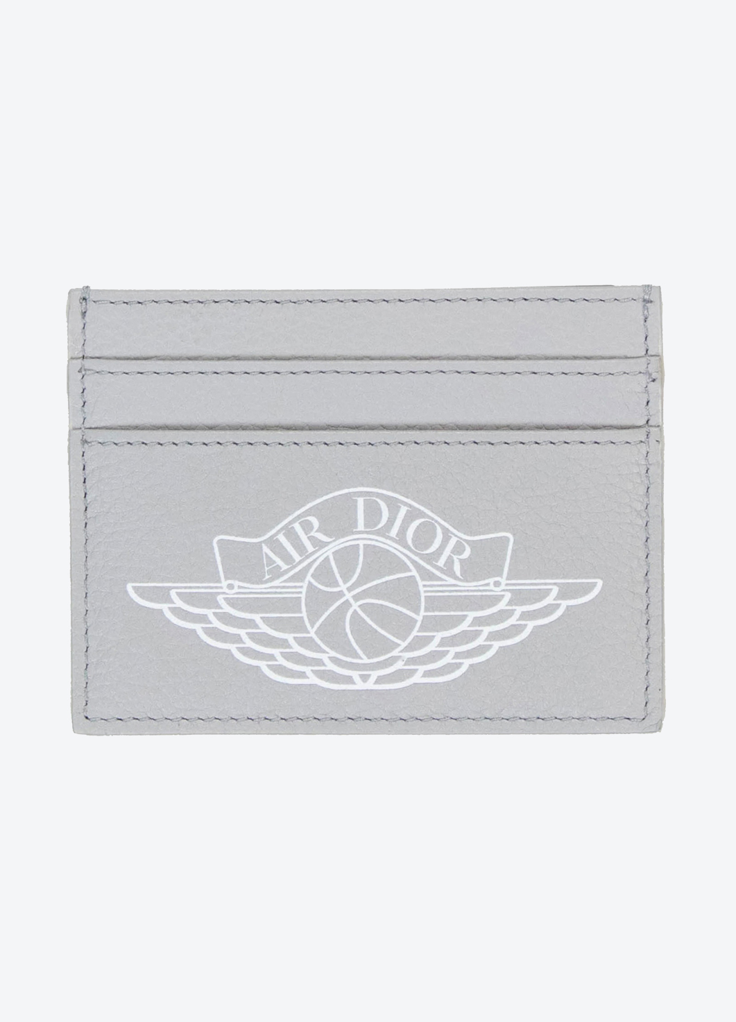 Dior x Jordan Wings Zip Wallet (4 Card Slot) Grey in Calfskin with